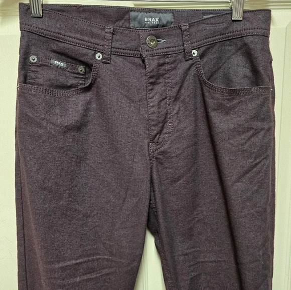 Men's BRAX Feel Good Cooper Fancy Straight Leg Jean Burgun Maroon - Size 30 x 34 - Picture 5 of 16